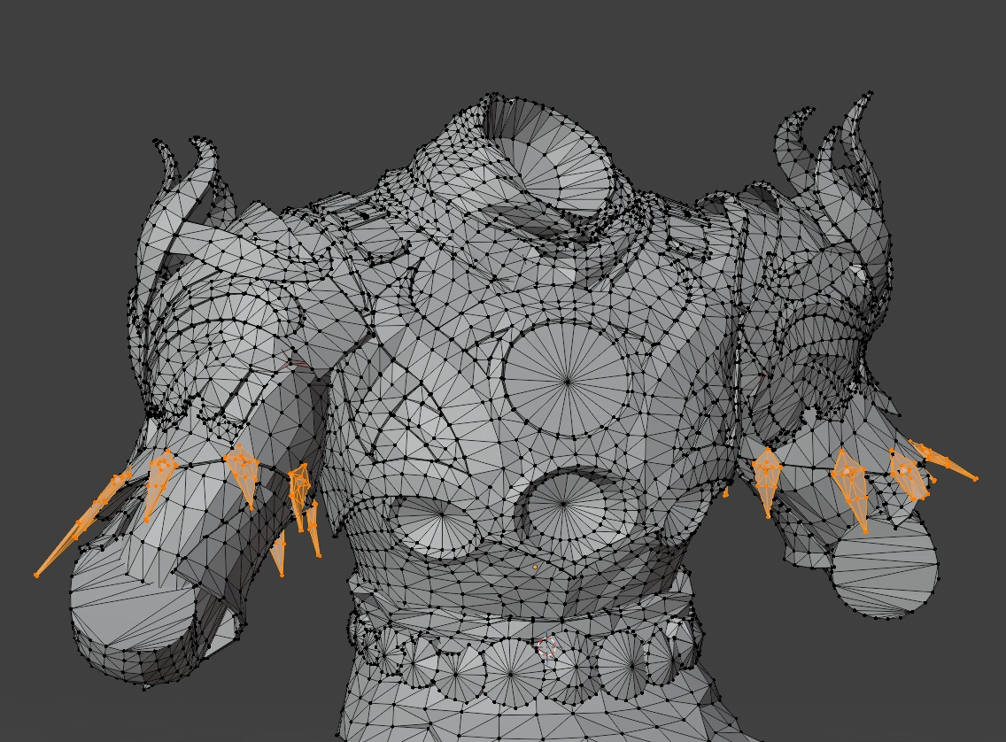 The model in Blender being non-manifold in various ways.