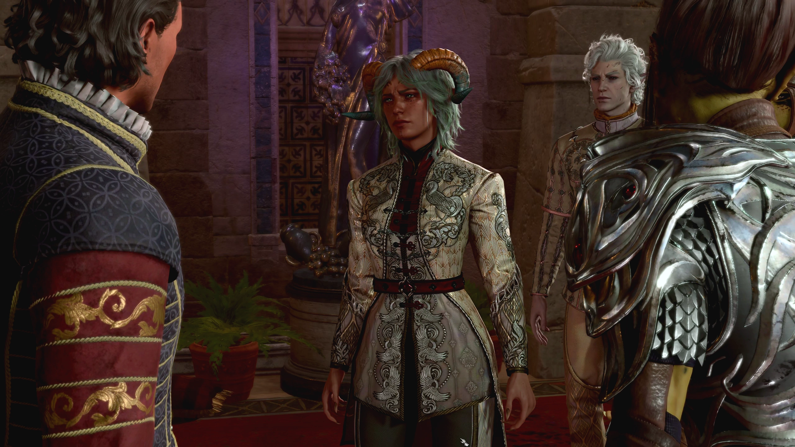 Ramie being distrustful in a conversation with Raphael.