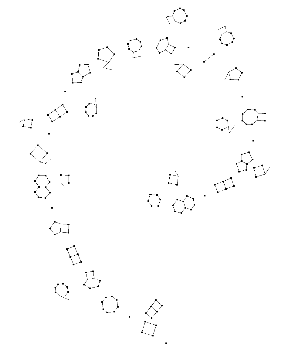 Step two showing the shapes transformed and mapped onto a curved Bezier coordinate system.